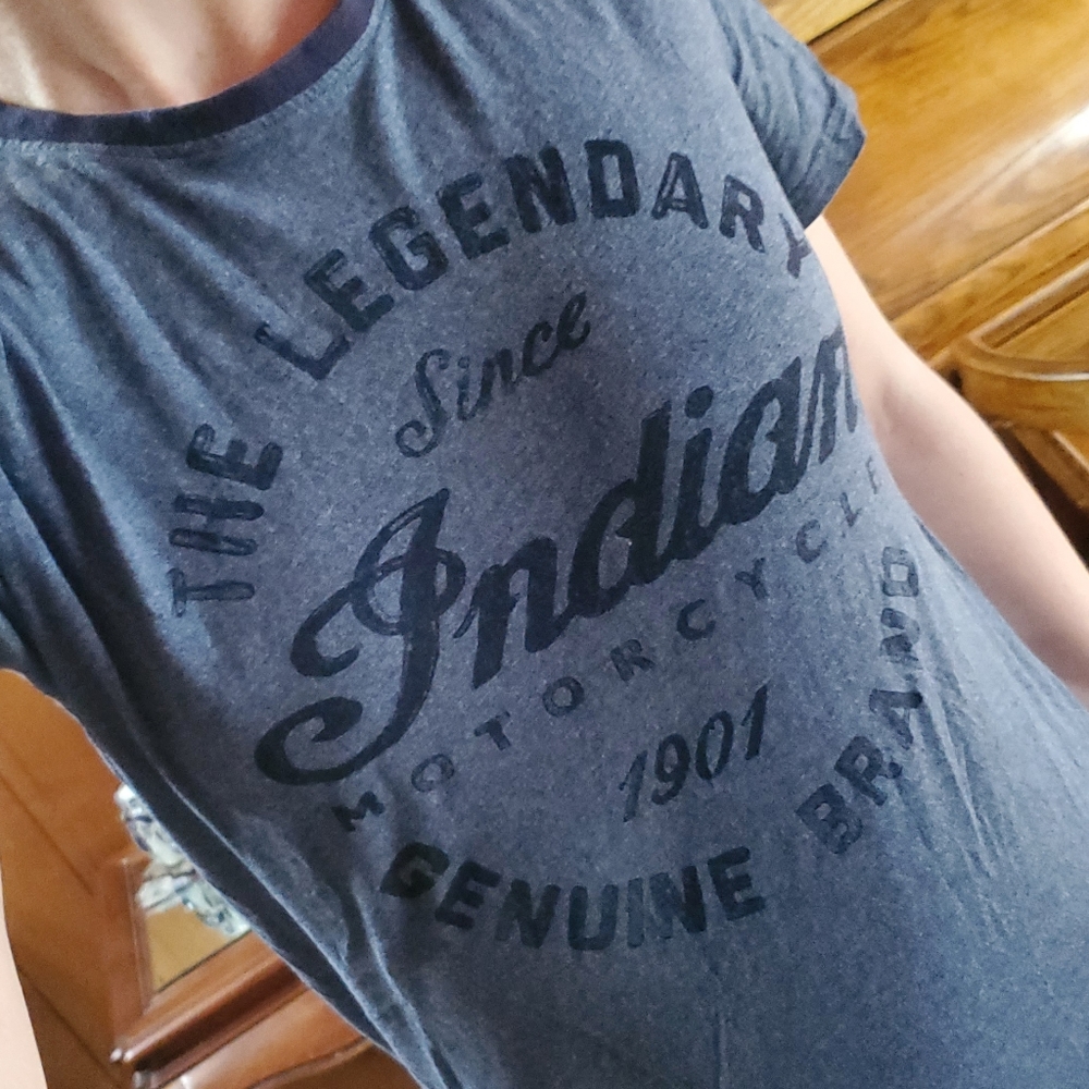 Dark and light blue Indian Motorcycles Be Legendary T-shirt